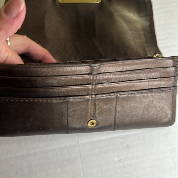 COACH WOMENS VINTAGE SOFT BROWN LEATHER WALLET - Picture 6 of 15